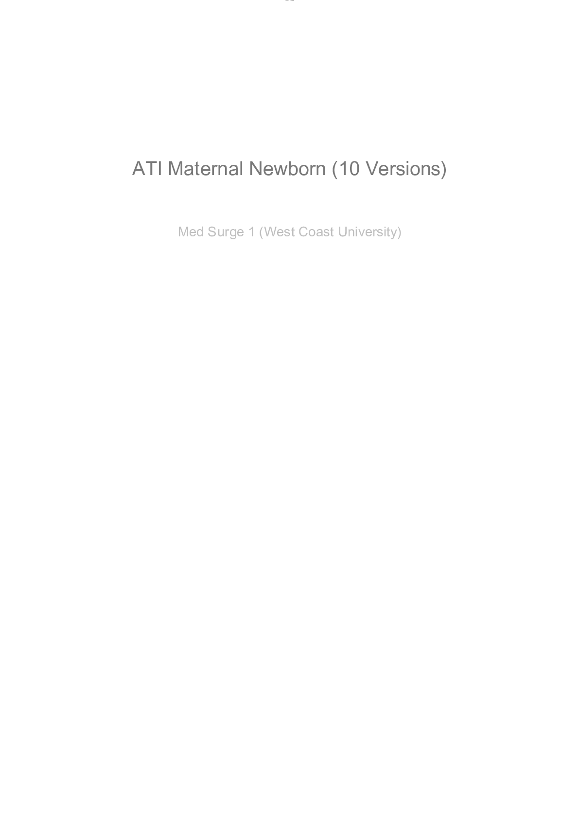 Preview image for ATI Maternal Newborn Proctored Exam (10 Versions)